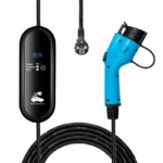 Akyga Power cable for electric vehicles Type 1, LCD display, Control Box, 1-phase 16A 3.8kW, length 5m