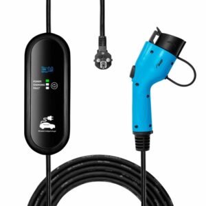 Akyga Power cable for electric vehicles Type 1, LCD display, Control Box, 1-phase 16A 3.8kW, length 5m
