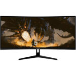 AROZZI NOVA gaming monitor 34" 34T2K165 Black/ LED/ 3440x1440/ 165Hz/ VA/ 4000:1/ 1ms/ 2xHDMI/ 2xDP/ black