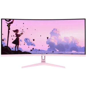 AROZZI NOVA gaming monitor 34" 34T2K165 Pink/ LED/ 3440x1440/ 165Hz/ VA/ 4000:1/ 1ms/ 2xHDMI/ 2xDP/ pink