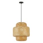 IMMAX BOHO HILO designer pendant lamp, D38cm, E27. bamboo