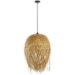 IMMAX BOHO HILO designer pendant lamp, D45cm, E27, bamboo