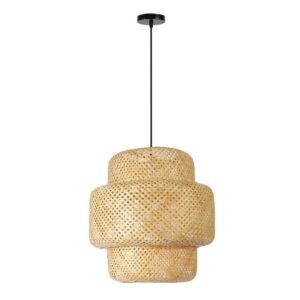 IMMAX BOHO HILO designer pendant lamp, D50cm, E27, bamboo