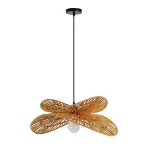 IMMAX BOHO MARIPOSA design pendant lamp, D50cm, E27, natural jute