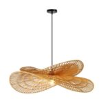IMMAX BOHO MARIPOSA design pendant lamp, D80cm, E27, natural jute