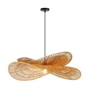 IMMAX BOHO MARIPOSA design pendant lamp, D80cm, E27, natural jute