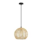 IMMAX BOHO PELO designer pendant lamp, D30cm, E27, natural rattan