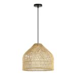 IMMAX BOHO PELO designer pendant lamp, D40cm, E27, natural rattan