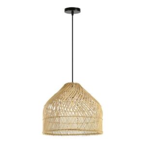 IMMAX BOHO PELO designer pendant lamp, D40cm, E27, natural rattan