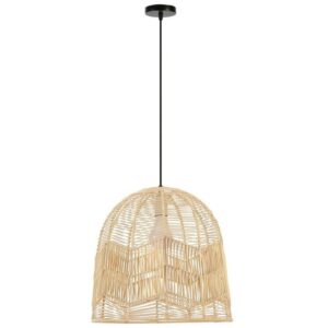 IMMAX BOHO PELO designer pendant lamp, D50cm, E27, natural rattan