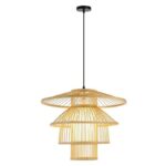 IMMAX BOHO PINCHOS design pendant lamp, D50cm, E27, bamboo wood