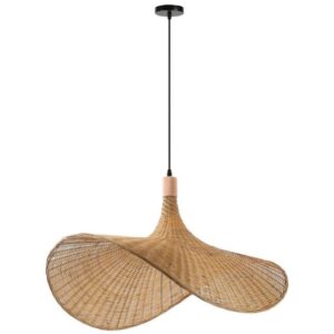 IMMAX BOHO SOMBRERO designer pendant lamp D80cm, E27, natural rattan