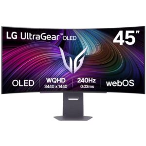 LG curved monitor 45GX90SA-B 44.5 " OLED/3440x1440/21:9/275cd/m2/240 HZ/0.03ms/ DP/HDMI/USB-C/LAN/7Wx2/height adjustable.