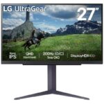 LG monitor 27GS85Q-B IPS 27"/ 2560x1440 / 180Hz/ 400cdm / 1ms/ 1000:1/DP/HDMI/PIVOT black