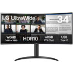 LG monitor 34WR55QK-B VA 34" UWQHD curved /3440×1440(21:9)/100Hz/DP/HDMI//USB/height adjustment