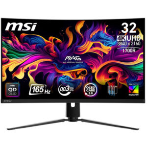 MSI Gaming MAG 21CUP QD-OLED/ 31.5" curved/ 3840 x 2160/ UHD/ 0.03ms/ 165Hz/ 250cd/m2/ 1.5M:1/ HDMI/ DP/ VESA/ black