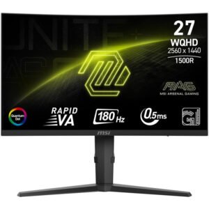 MSI Gaming MAG 275CQRF QD E2/ 27" curved/ 2560 x 1440/ VA/ 0.5ms/ 180Hz/ 300cd/m2/ 5000:1/ HDMI/ DP/ VESA/ black