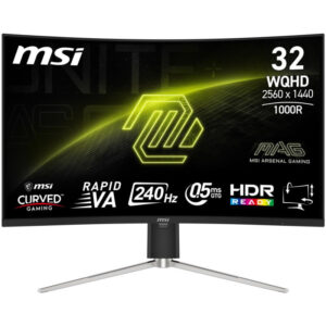 MSI Gaming MAG 325CQRF QD E2/ 31,5" zakřivený/ 2560x1440 / VA LED/ 0,5ms/ 240Hz/ 300cd/m2/ 3500:1/ HDMI/ DP/ VESA/ černý