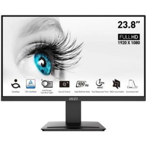 MSI PRO MP2412/ 23.8"/ 1920x1080/ VA/ 1ms/ 100Hz/ 300cd/m2/ 4000:1/ HDMI/ DP/ VESA/ black