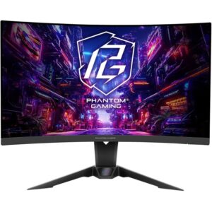 Phantom Gaming by Asrock monitor curved PG27QRT2A 27"/VA/2560x1440/180Hz/300cd/m2/1ms/HDMI/DP/speaker/wifi antenna
