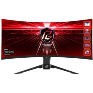 Phantom Gaming by Asrock monitor PG34WQ15R2B curved 34"/ VA/3440x1440/165Hz/550cd/m2/1ms/ 8bit/DP/2x HDMI/wifi ant.