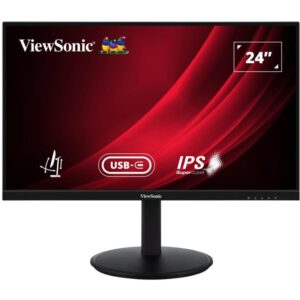 ViewSonic VG2409-MHDU-2/ 24" FHD Frameless IPS Monitor with 2 HDMI, DisplayPort, USB type C, USB, Full Ergonomic Stand