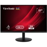 ViewSonic VG2709-2K-MHDU-2/ 27" QHD Frameless IPS Monitor with HDMI, DisplayPort, USB type C, USB, Full Ergonomic Stand