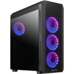 CHIEFTEC MidT Scorpion 4 GL-04B-OP / ATX / 2x USB3.0 / 1x USB2.0 / 4x120mm fan / ARGB / transparent side panel / black