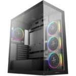 DEEPCOOL case CG580 4F V2 / ATX / 4x120mm ARGB fans / 2xUSB 3.0 / panoramic / tempered glass / black