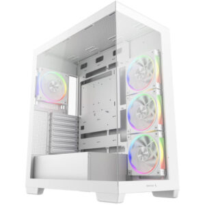 DEEPCOOL case CG580 4F V2 / ATX / 4x120mm ARGB fans / 2xUSB 3.0 / panoramic / tempered glass / white