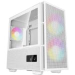 DEEPCOOL case CH360 Digital / mATX / 140mm +120 mm fan / USB 3.0 / USB-C / mesh panel / glass side panel / white