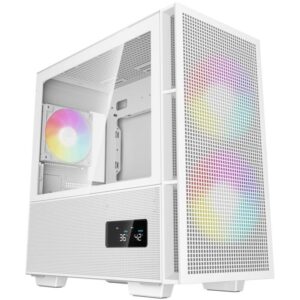 DEEPCOOL case CH360 Digital / mATX / 140mm +120 mm fan / USB 3.0 / USB-C / mesh panel / glass side panel / white