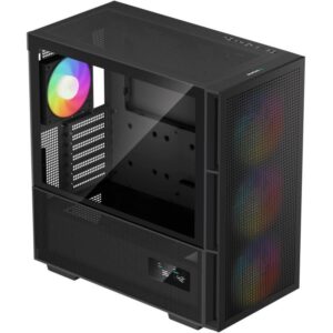 DEEPCOOL case CH560 Digital / MidT / 3x140 and 120mm ARGB fan / USB 3.0 / USB-C / tempered glass / digital display / black