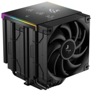 DEEPCOOL cooler AK620 Digital Pro / 2x120mm fan / 6x heatpipes / for Intel and AMD / black / digital display multiple values