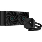 DEEPCOOL water cooler LS520S Zero Dark / 2x120 mm fan / Intel and AMD / complete black