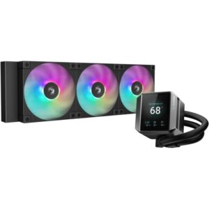 DEEPCOOL water cooler MYSTIQUE 360 ARGB / 3x120mm ARGB fan / digital display / Intel and AMD / black
