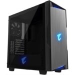 GIGABYTE AORUS C300 GLASS / ATX / transparent side panel / 2x USB 3.0 / USB-C / HDMI / RGB / black