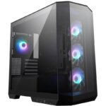 MSI case MAG PANO M100R PZ Black/ without power supply/ left and front glass/ 4x 120 mm A-RGB fan/ 1x USB-C/ 1x USB3.2/ black