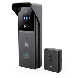 NEDIS Wi-Fi smart video doorphone/ 2304x1296 / 3Mpix/ battery powered/ IP44/ motion sensor/ night vision/ black