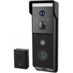 NEDIS Wi-Fi smart video doorphone/ 2x 1920x1080/ 4Mpix/ battery powered/ IP54/ motion sensor/ night vision/ black