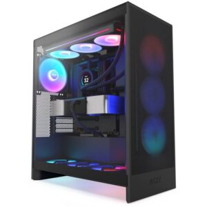 NZXT case H7 Flow RGB edition / ATX / 1x360mm RGB core fan / USB-C / 2x USB / glass side panels / mesh panel / RGB / black