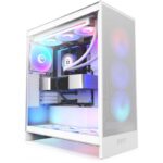 NZXT case H7 Flow RGB edition / ATX / 1x360mm RGB core fan / USB-C / 2x USB / glass side panels / mesh panel / RGB / white