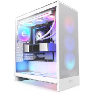 NZXT case H7 Flow RGB edition / ATX / 1x360mm RGB core fan / USB-C / 2x USB / glass side panels / mesh panel / RGB / white