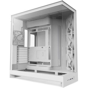 NZXT case H9 Flow two-chamber ATX / 3x140mm fan / 1x120mm / perforated top / glass side panels, front / white