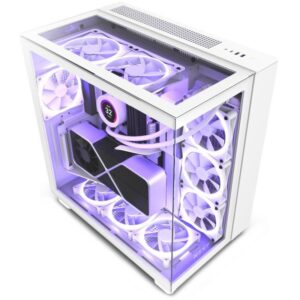NZXT H9 Elite dual-chamber ATX case / 3xRGB 120 mm / 1x 120mm fan / glass / RGB&fan controller / white