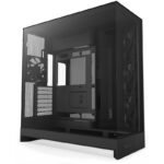 NZXT H9 Flow dual-chamber ATX case / 4x140mm fan / up to 10xfan / perforated top / glass sides, front / black