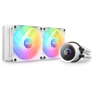 NZXT water cooler Kraken 240 RGB / 2x120mm fan / 4-pin PWM / LCD disp. / 6 years / white