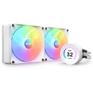 NZXT water cooler Kraken 280 ELITE RGB / 2x140mm RGB fan / 4-pin PWM / LCD disp. / 6 years / white