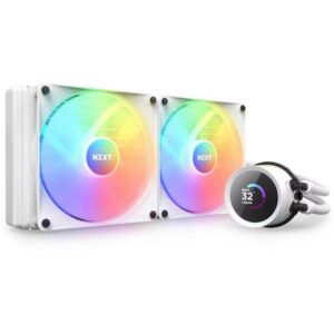 NZXT water cooler Kraken 280 RGB / 2x140mm fan / 4-pin PWM / LCD disp. / 6 years / white