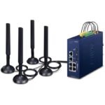 Planet dual 5G/LTE security gateway, 2x WAN + 3x LAN, DI/DO, GPS, DIN, IP30, -40/+75°C, dual 9-54VDC